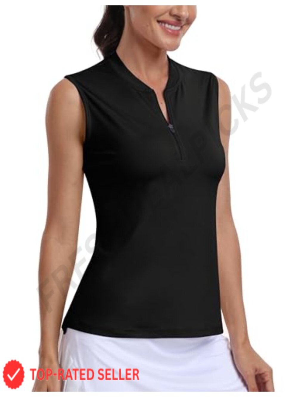 Sleeveless Golf Polo 1/4 Zip Quick Dry Athletic Top